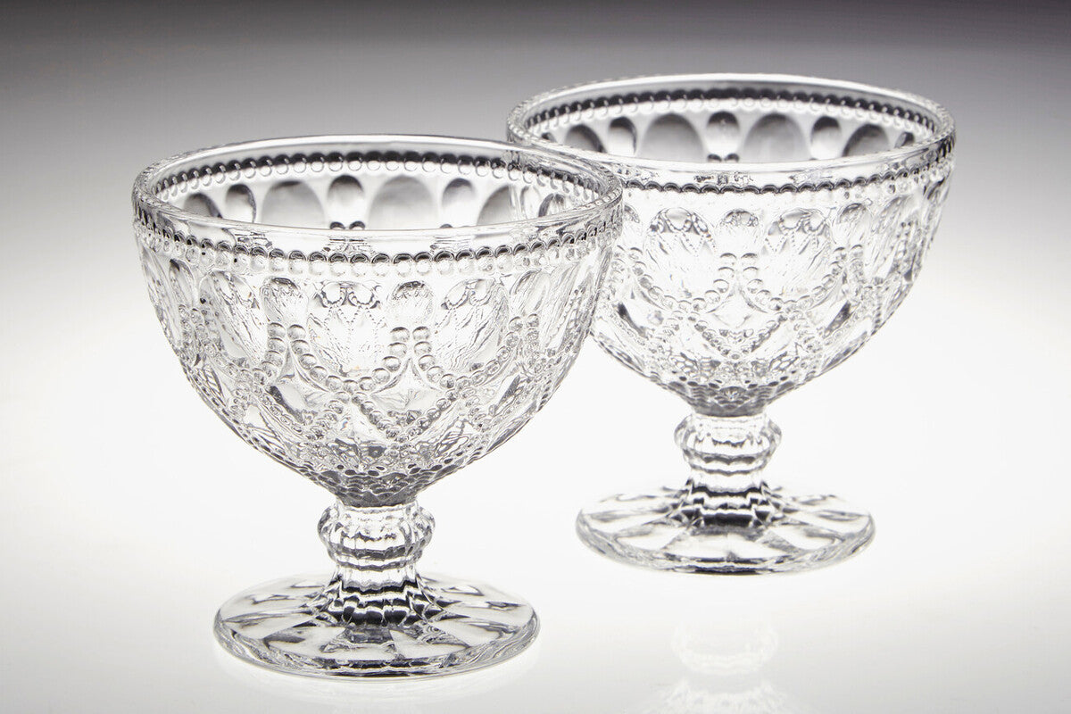 Fleur Set Of Two Clear Glass Sundae Dishes