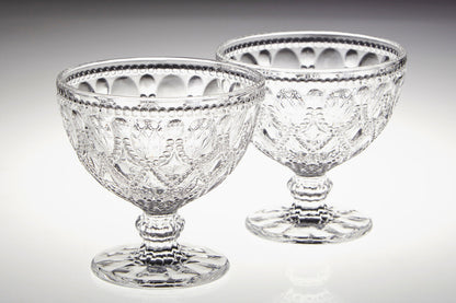 Fleur Set Of Two Clear Glass Sundae Dishes