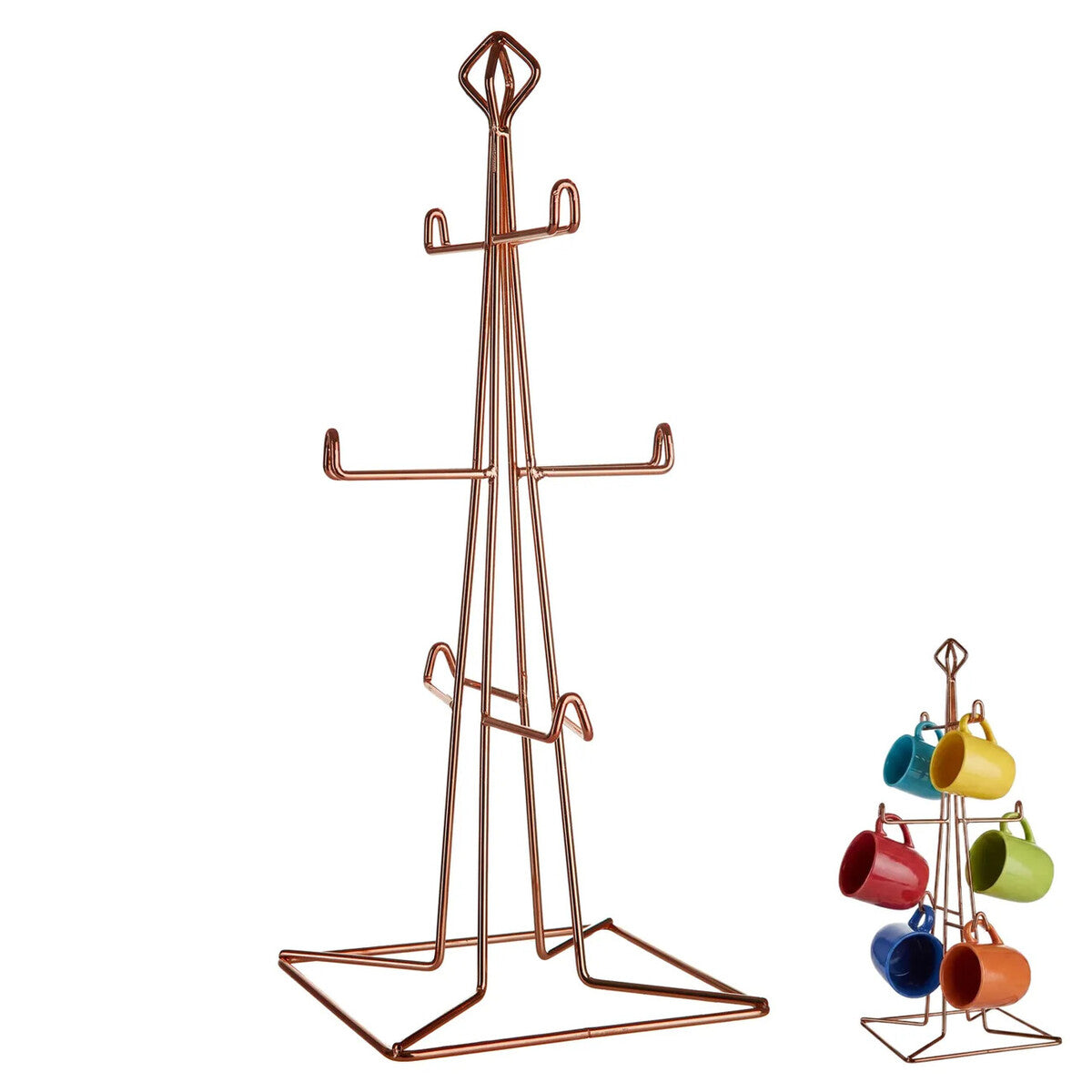 Vertex Copper Finish 6 Mug Tree