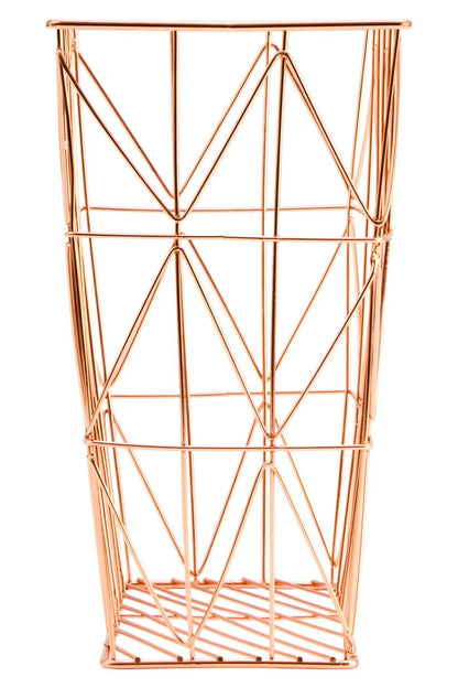 Vertex Copper Finish Cross Design Wire Basket