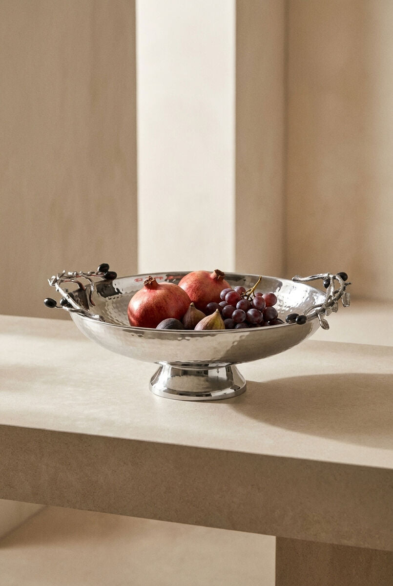 Miressa Low Silver Grapes Fruit Bowl