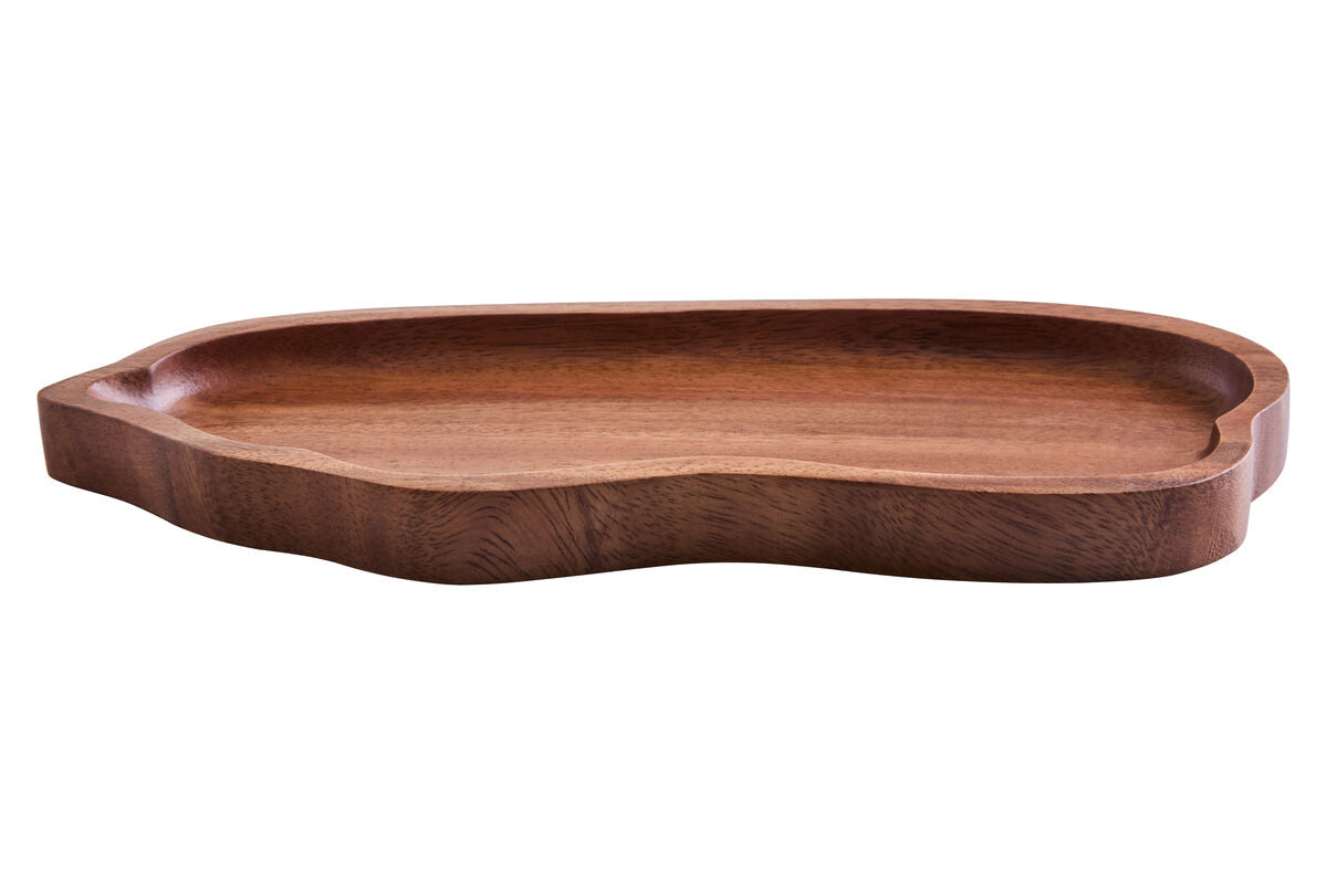 Kora Acacia Wood Medium Organic Shape Serving Plate and Tray