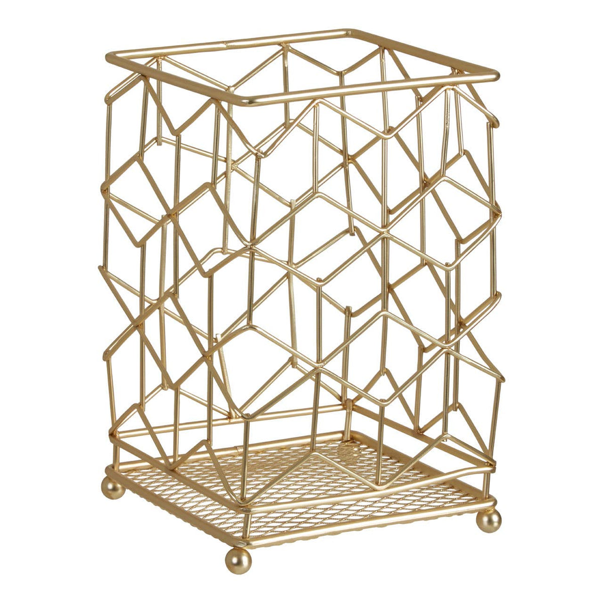 Vertex Contour Matte Gold Utensil Holder