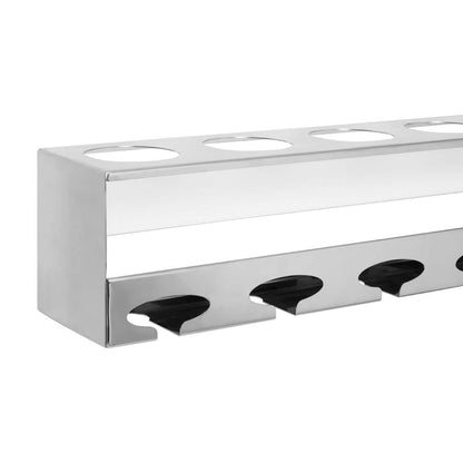 Novo Silver Wall Mounted 6 Bottle Wine Rack with Stemware Holder