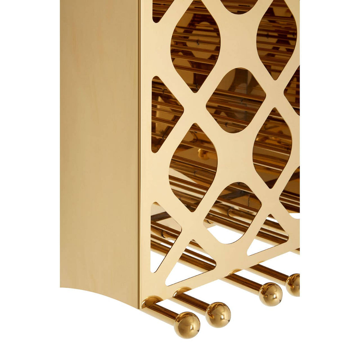 Novo Gold Wall Mounted 12 Bottle Wine Rack with Stemware Holder