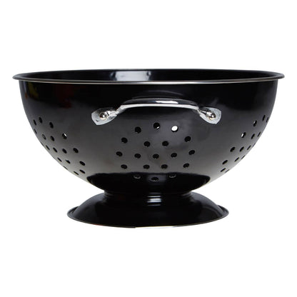 Hollis Retro Black Enamel Colander