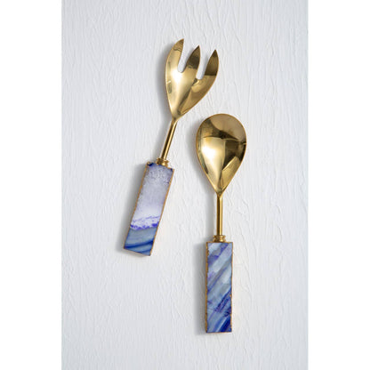 Bowerbird Agata Blue Warm Metallic Serving Set