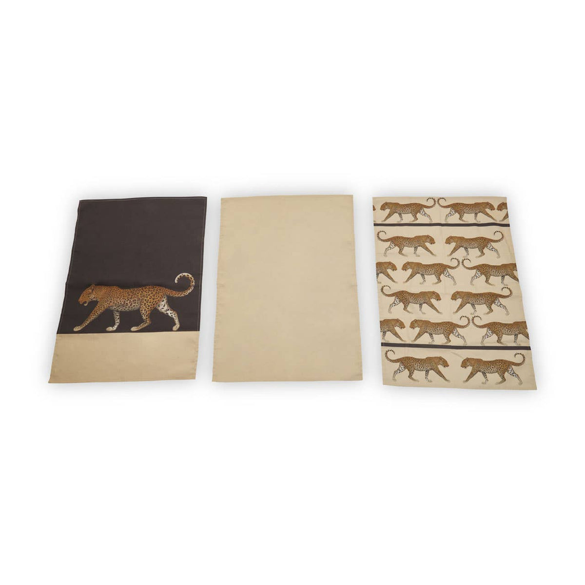 London Leo Set of 3 Leopard Print Tea Towels