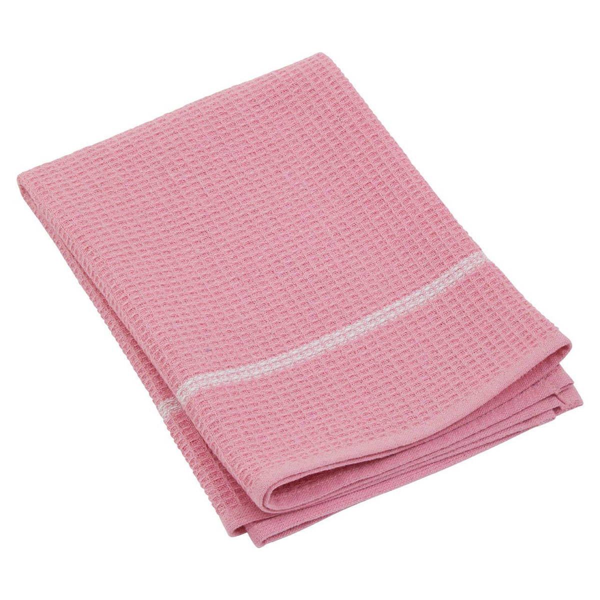 Doro Set Of 3 Pink And White Waffle Tea Towels