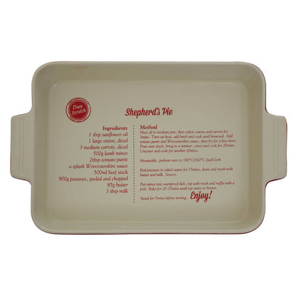 From Scratch Red Stoneware Rectangular Baking Dish