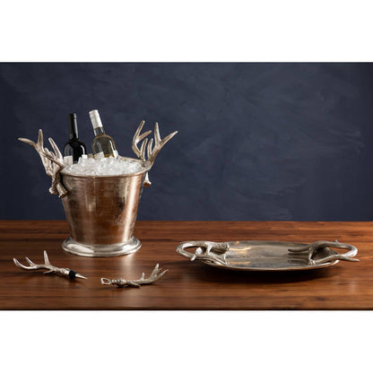 Antler Nickel Finish Bottle Opener