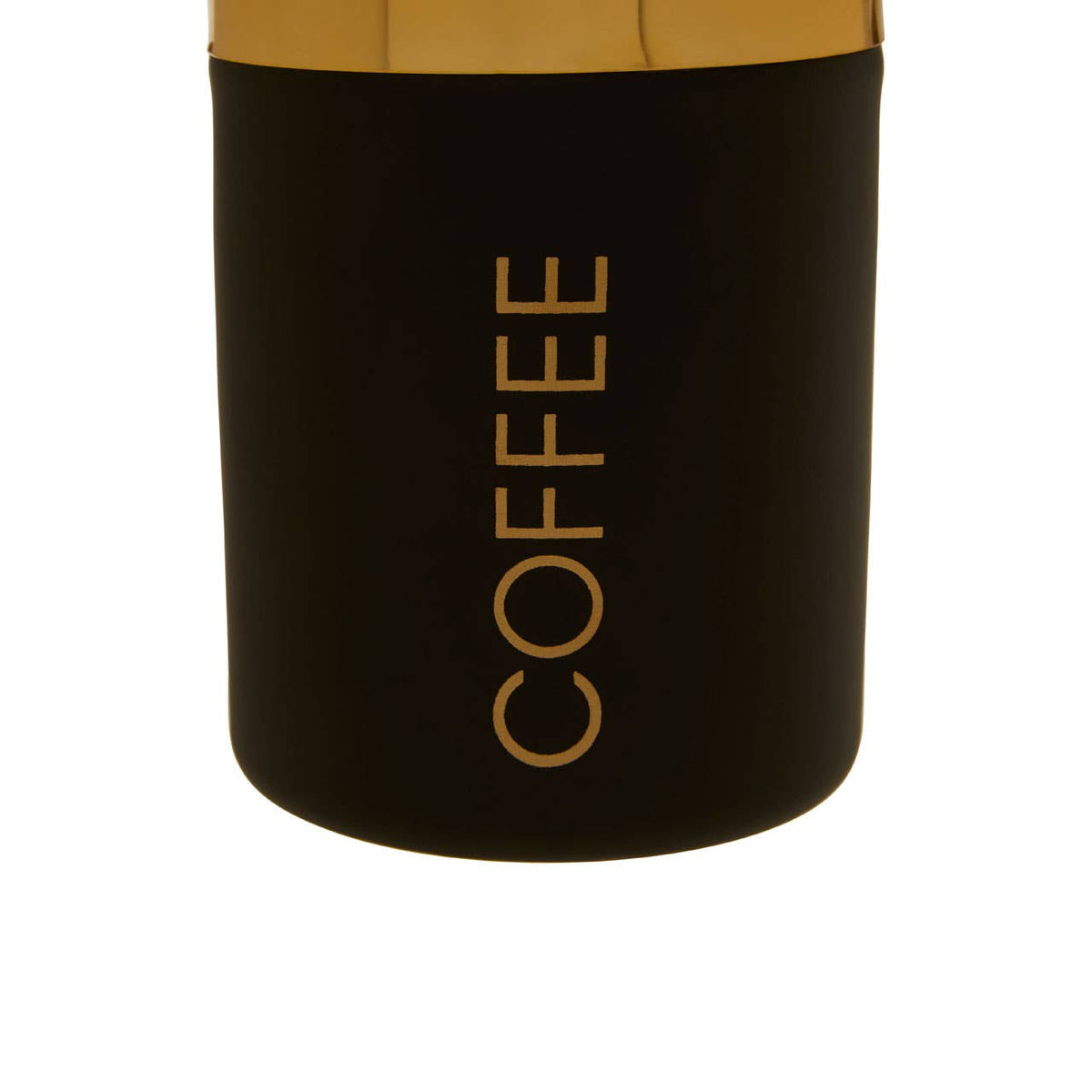 Liberty Black Enamel Coffee Canister With Gold Lid