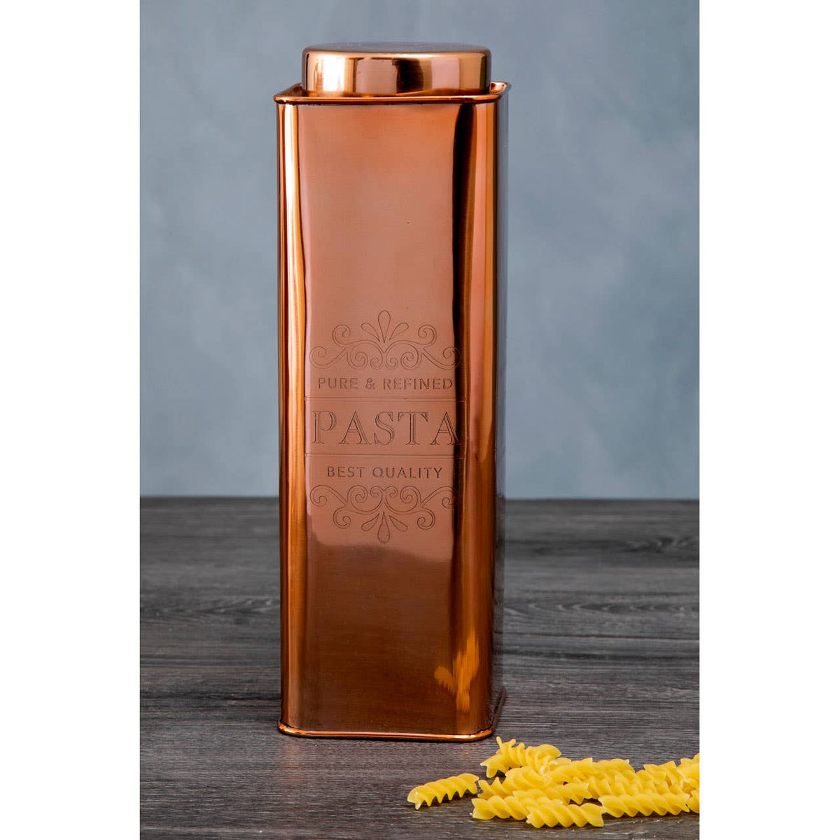 Chai Square Copper Finish Pasta Canister