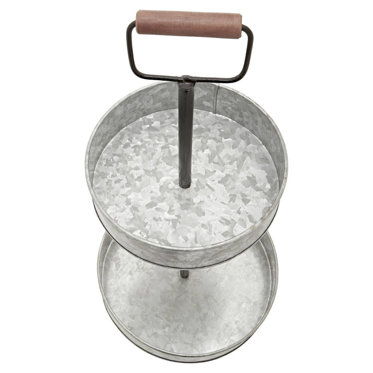 Drummond Two Tier Galvanised Steel Cake Stand With Handle