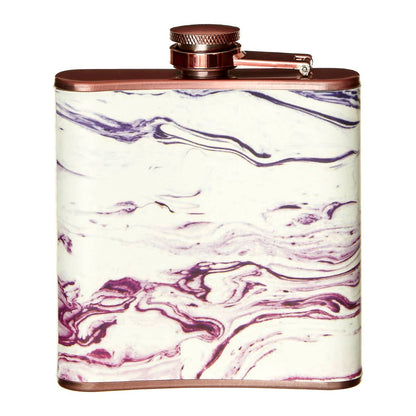 Auden Marble Effect Rose Gold Hip Flask