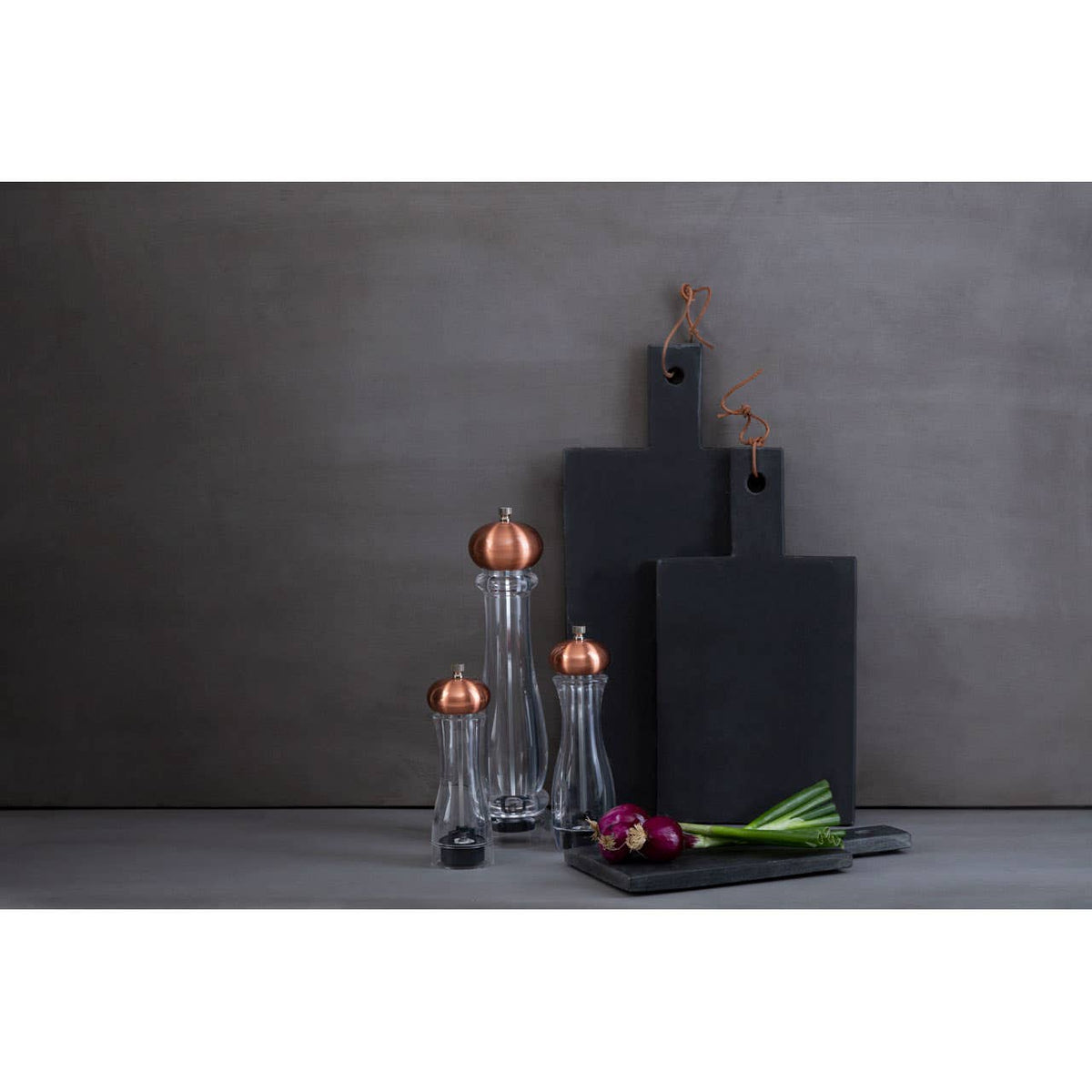 Cody Clear Small Salt or Pepper Mill with Copper Top