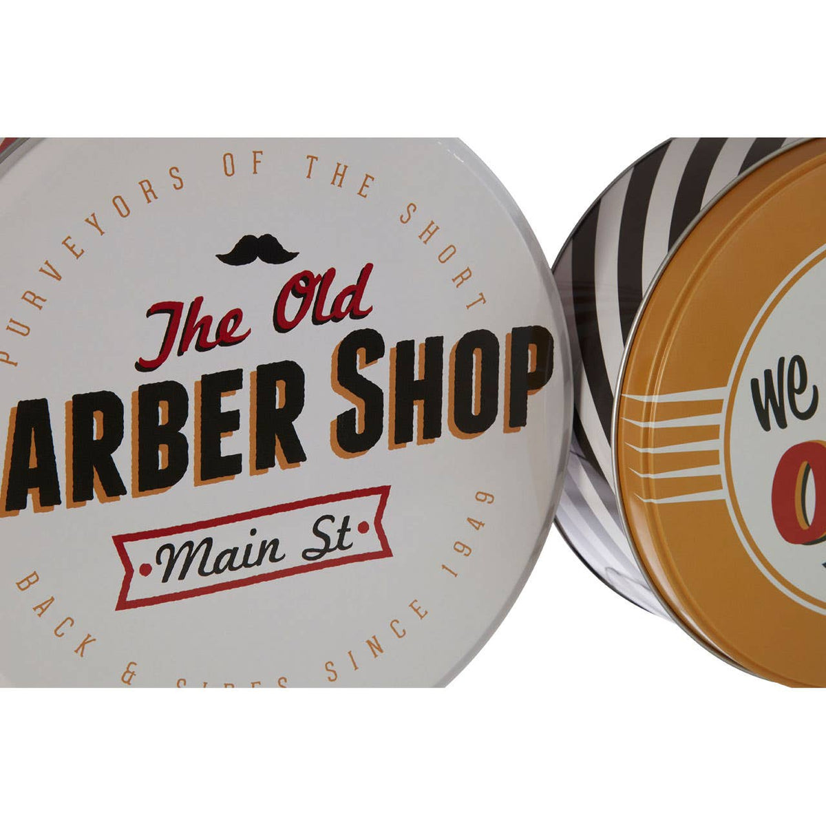 Paice Set of 2 Barber Shop Storage Tins