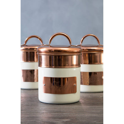 Prescott Cream And Copper Tea Canister
