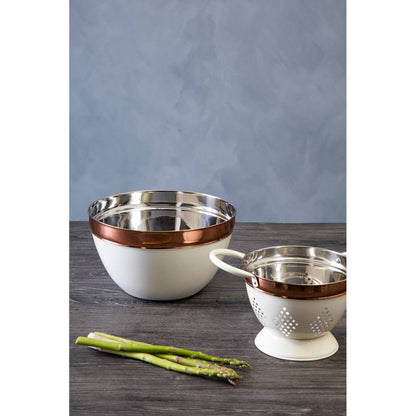 Prescott Small Cream and Copper Colander