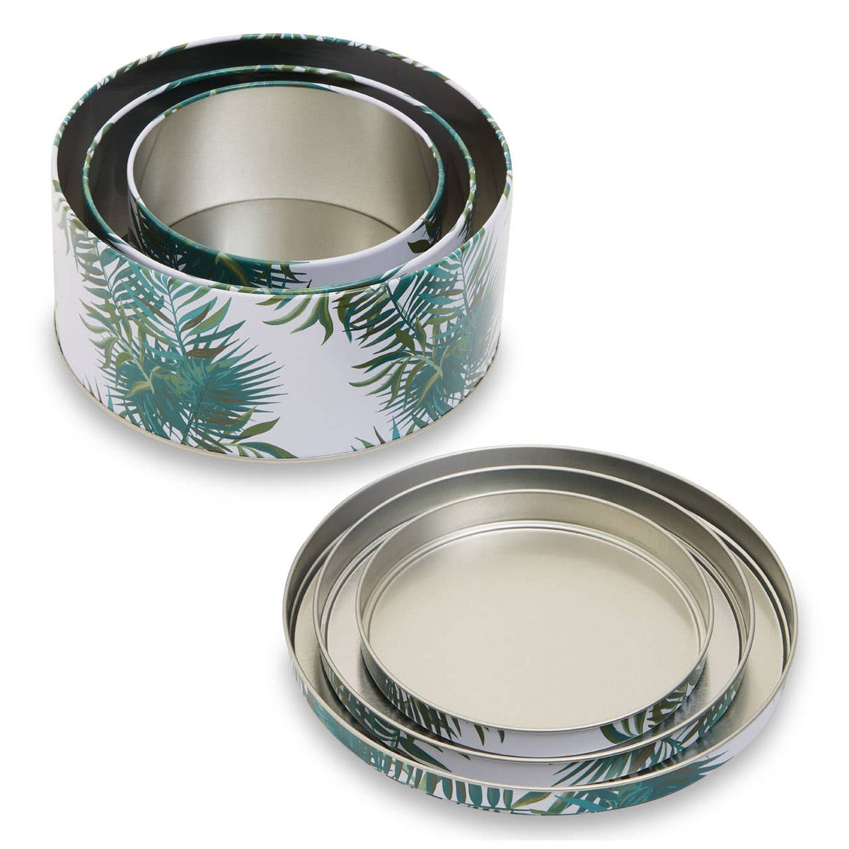Winter Palm Cake Storage Tins Set of 3