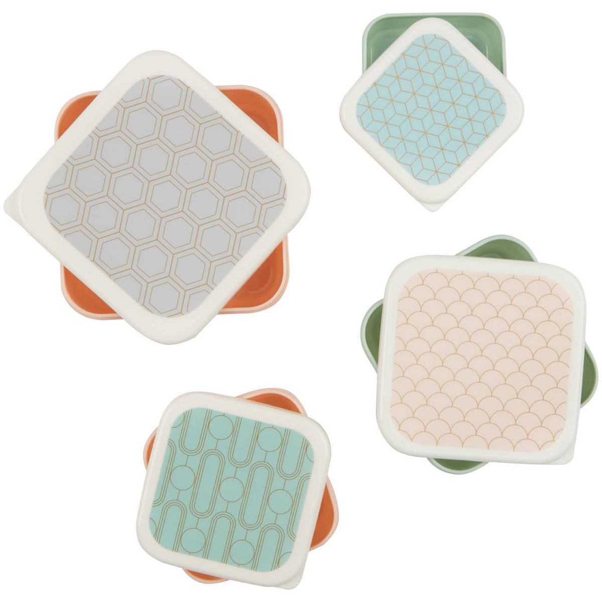Frosted Deco Set of 4 Snack Boxes