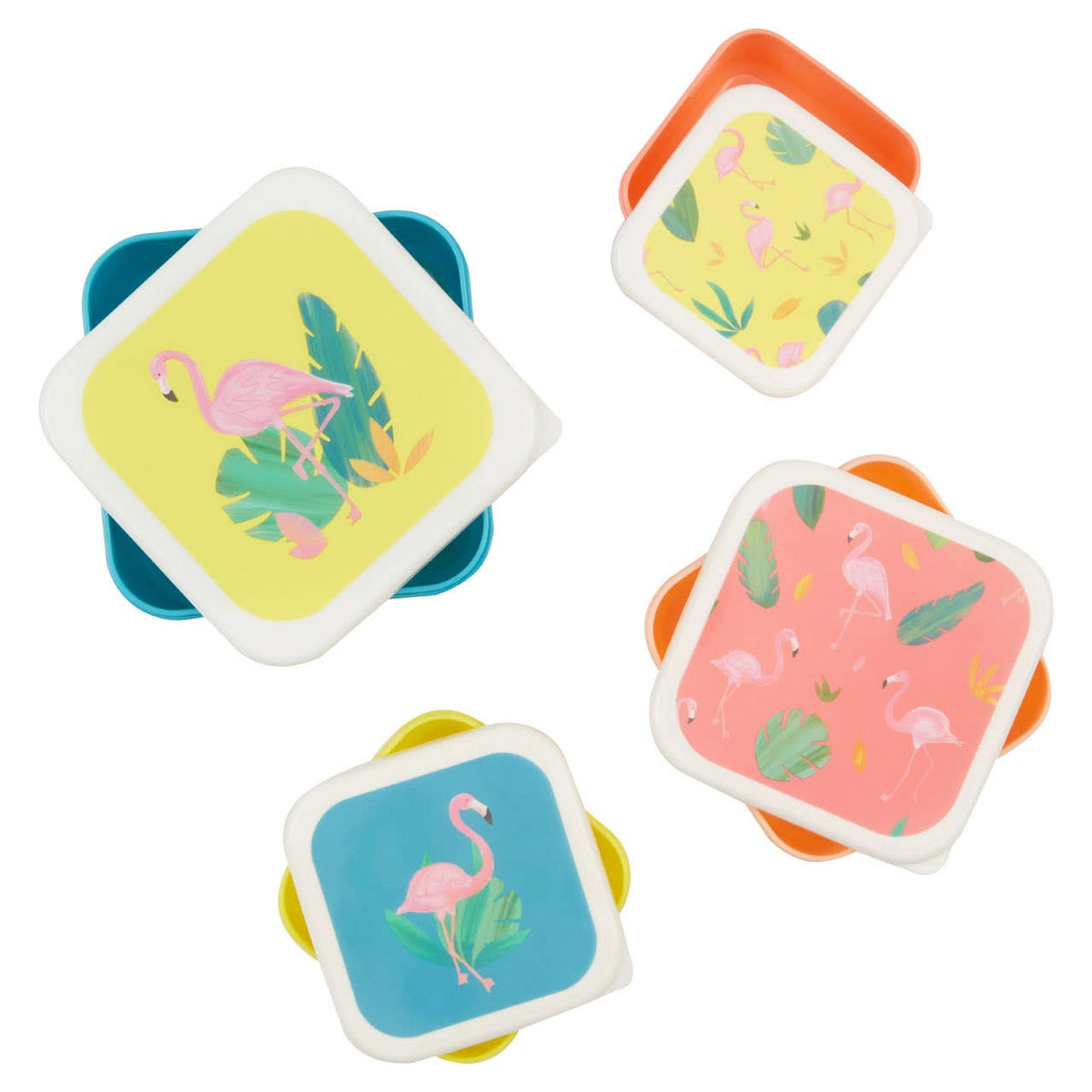 Mimo Set Of 4 Flamingo Lunch Boxes