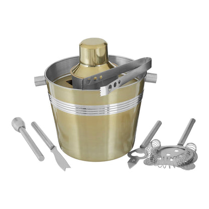 Mixology 7 Piece Bar Set in Brushed Gold Finish