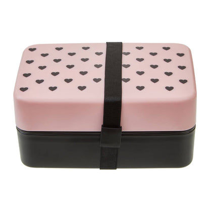 Grub Tub Light Pink Hearts Lunch Box With Cutlery
