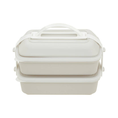 Grub Tub Warm Grey And White Lunch Box