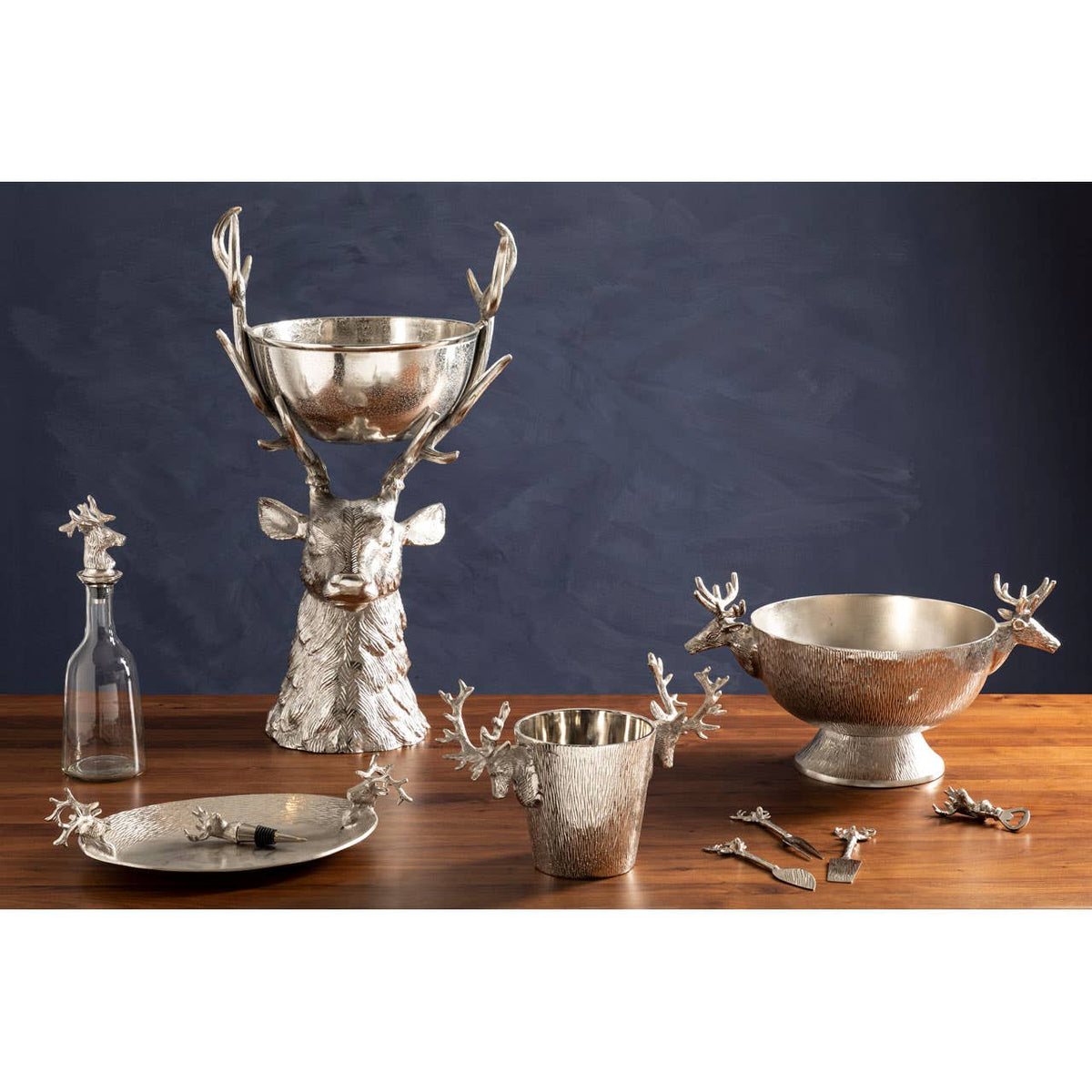 Stag Nickel Finish Serving Tray