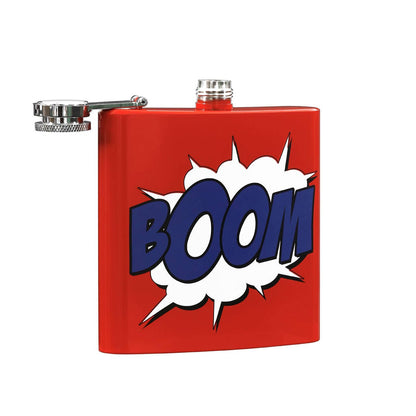 Auden Red Hip Flask with Boom Design