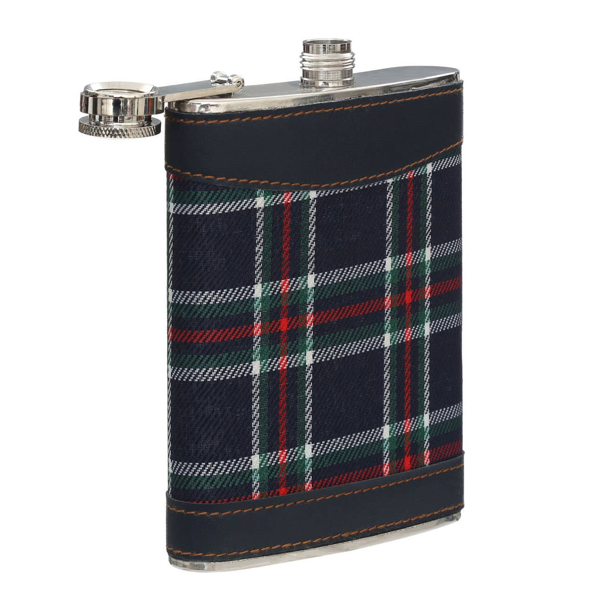 Auden Blue Tartan Hip Flask