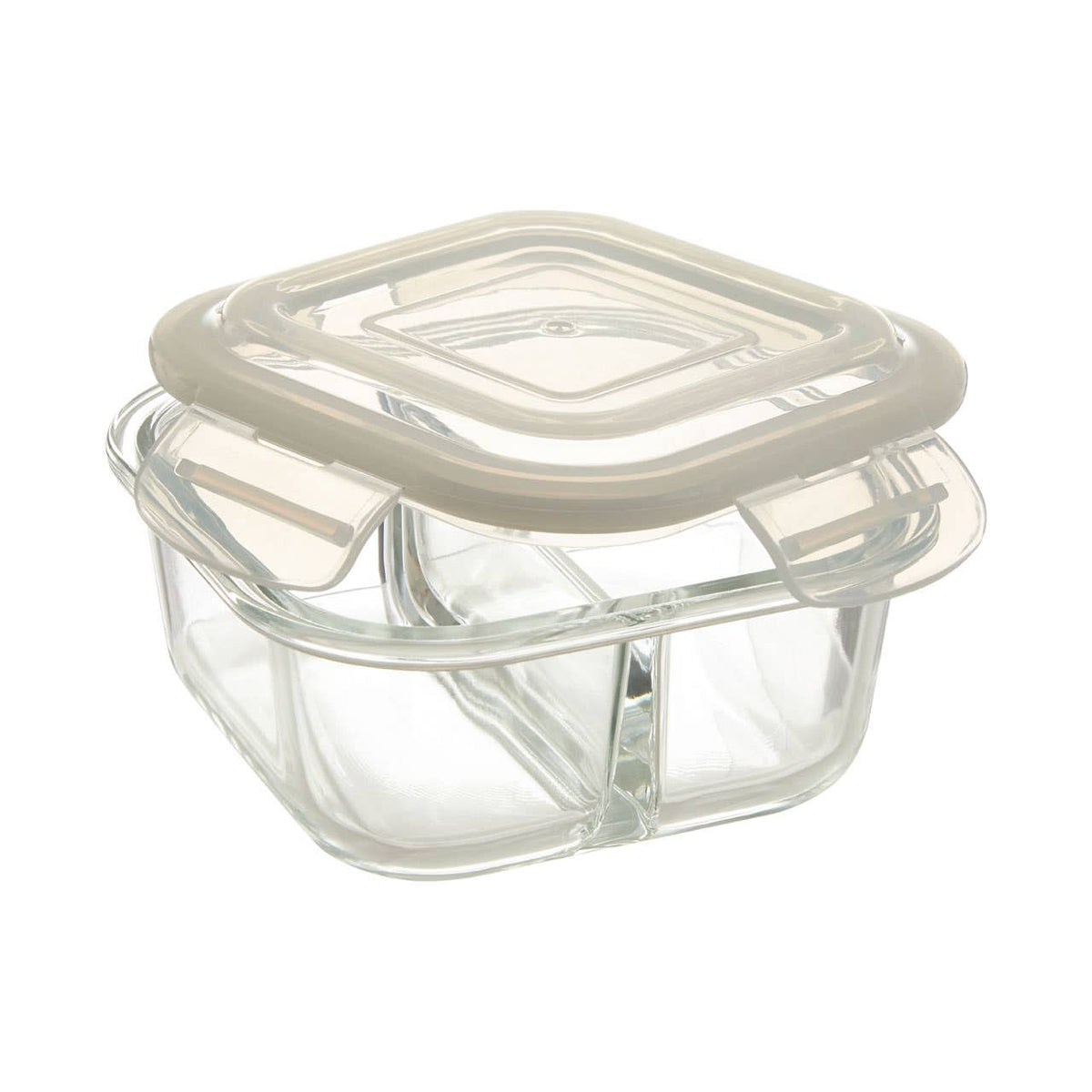 Freska 2 Section Square Glass Container With Lid 520 ml