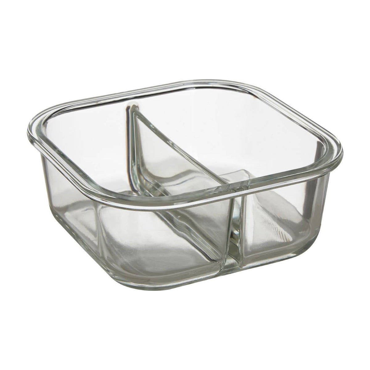 Freska 2 Section Square Glass Container With Lid 800 ml