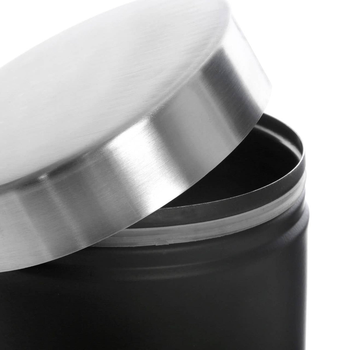 Liberty Black Enamel and Silver Set of 3 Canisters
