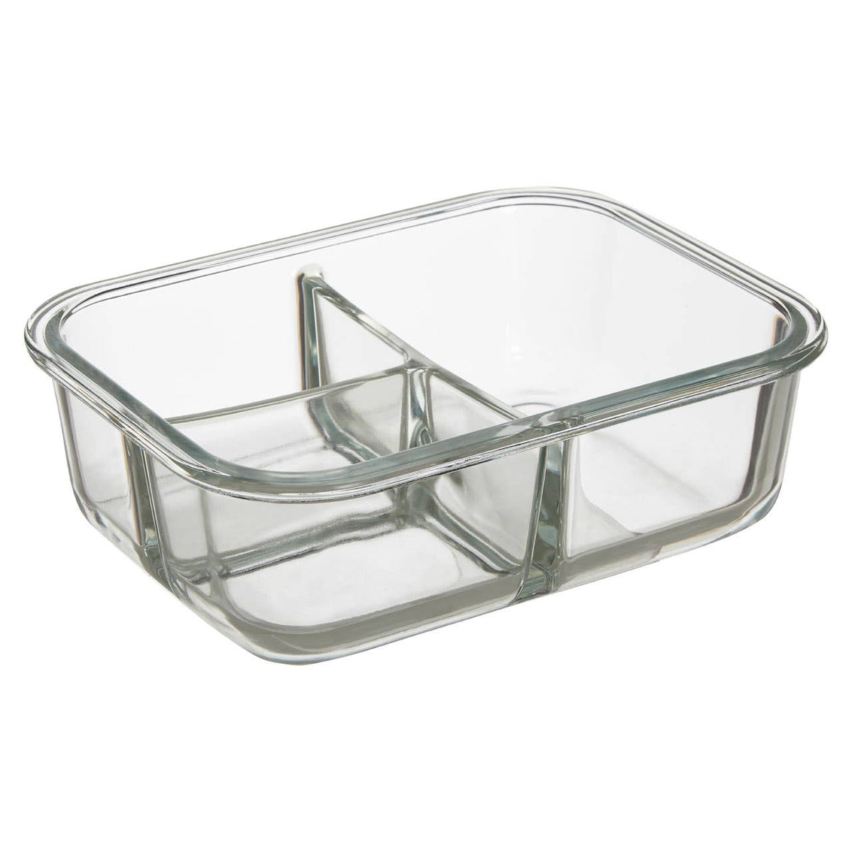 Freska 3 Section Rectangular Glass Container With Lid 1040 ml