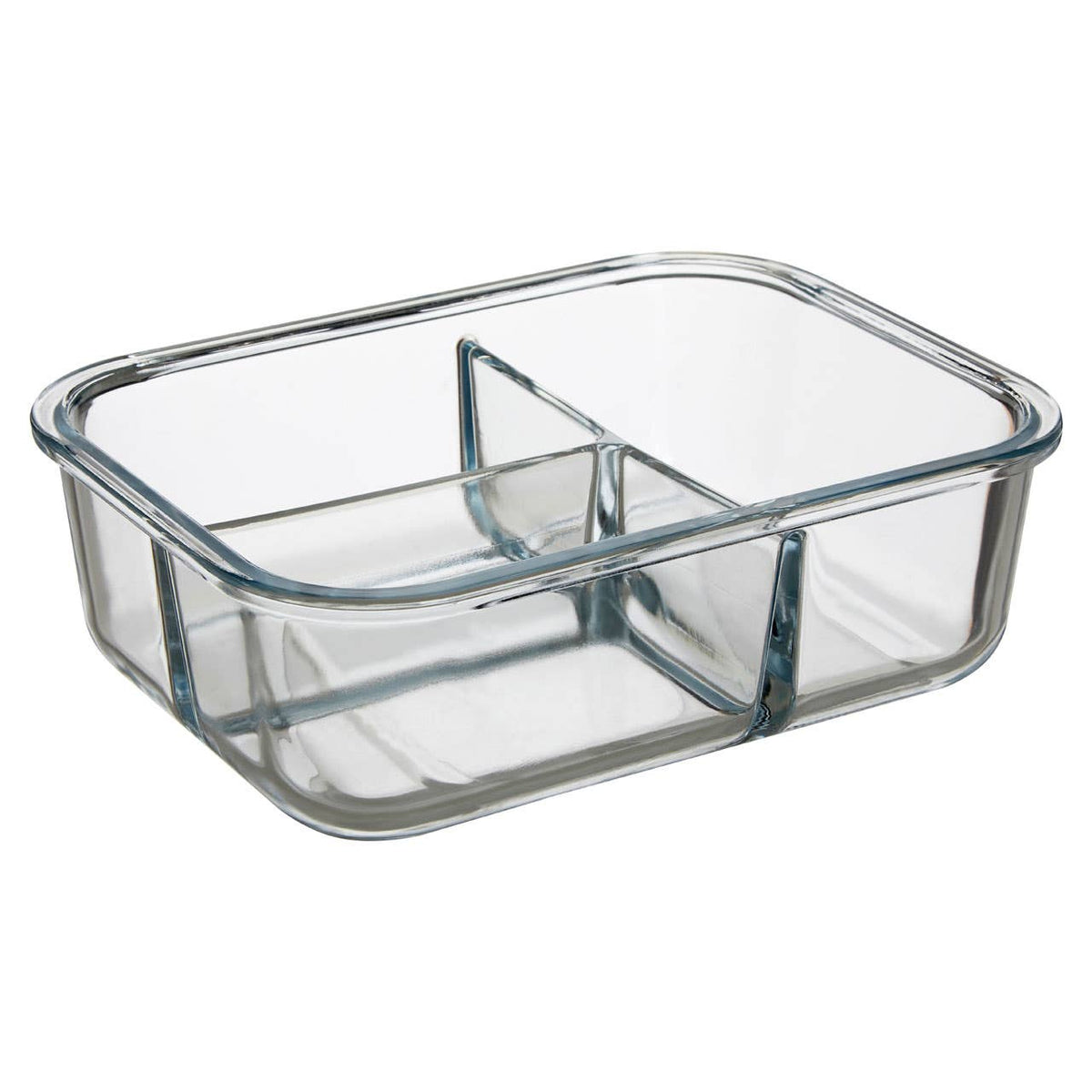 Freska 3 Section Rectangular Glass Container With Lid 1520 ml