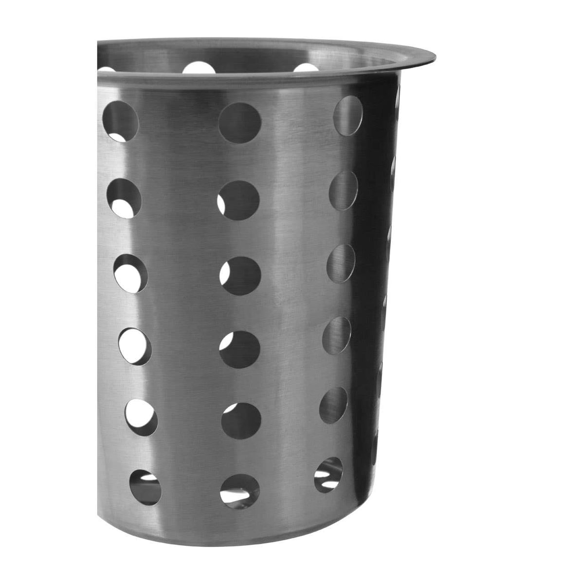 Soren Brushed Stainless Steel Cutlery Caddy with Holes