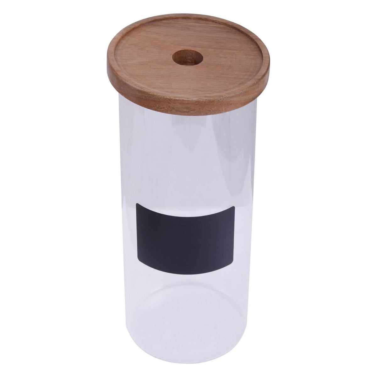 Tromso Glass Storage Jar with Acacia Lid and Chalkboard 1800 ml