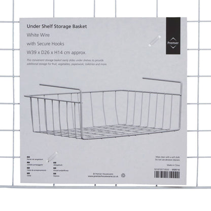 White Under Shelf Large Storage Basket