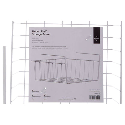 White Under Shelf Small Storage Basket