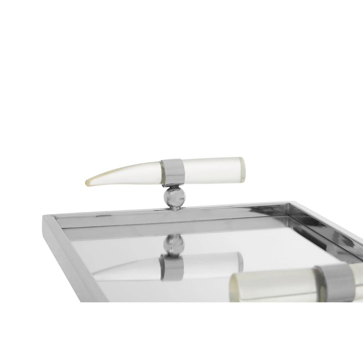 Herne Mirrored Tray with Acrylic Horn Handles