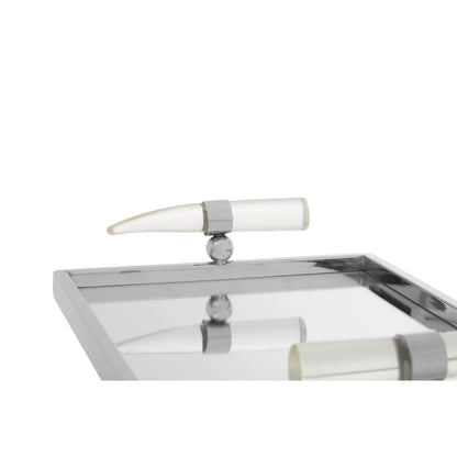 Herne Mirrored Tray with Acrylic Horn Handles