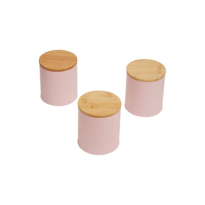 Set Of Three Alton Pink Cannisters