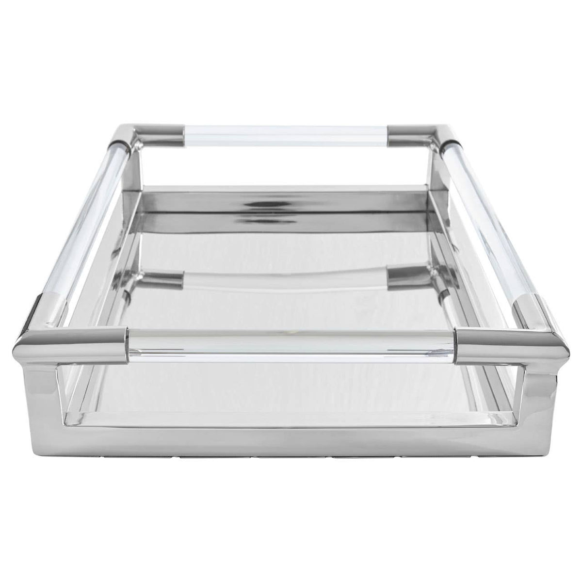 Lucita Silver Finish Rectangular Tray