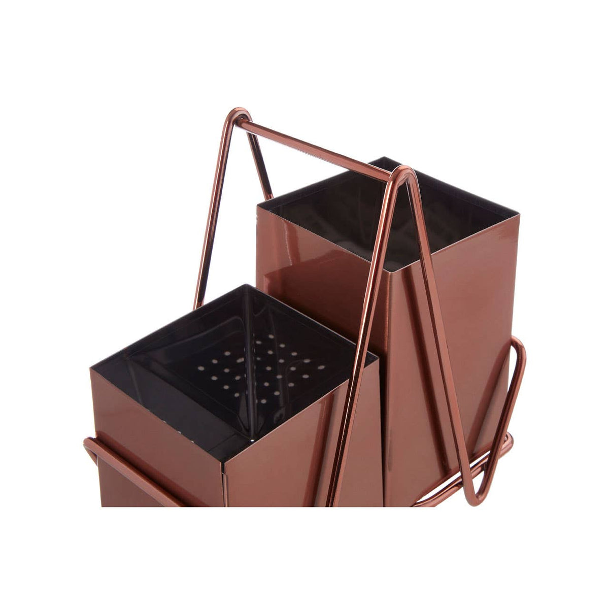 2 Compartment Rose Gold Cutlery Caddy