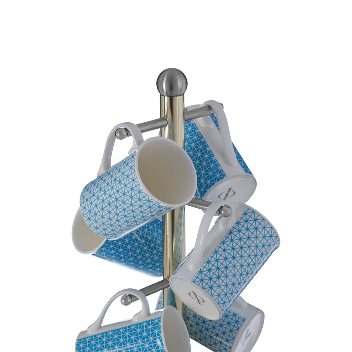 Hirano 6 Cup Mug Tree - Gold Finish