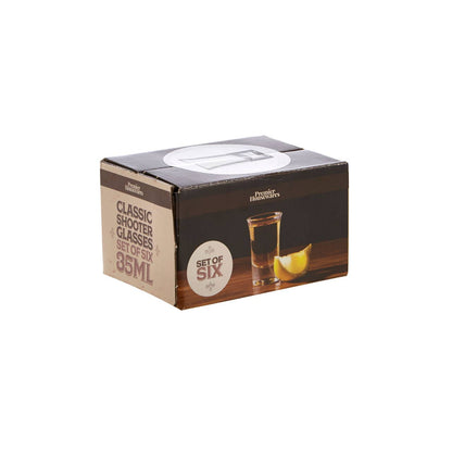 Euri Set Of 6 Clear Shot Glasses 35ml
