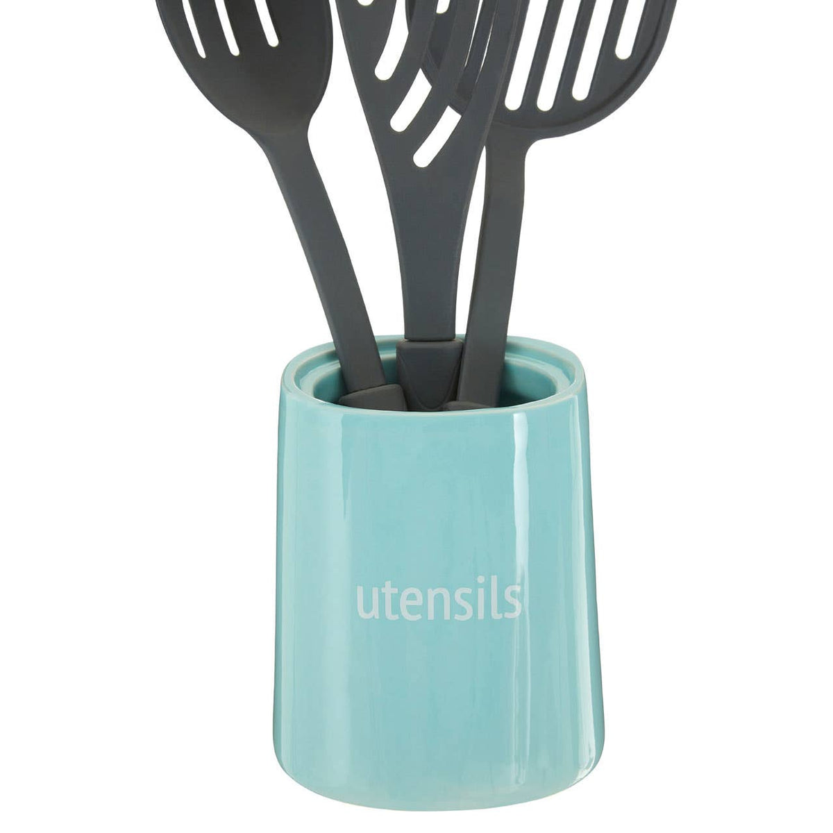 Fletcher Blue Ceramic Utensil Holder
