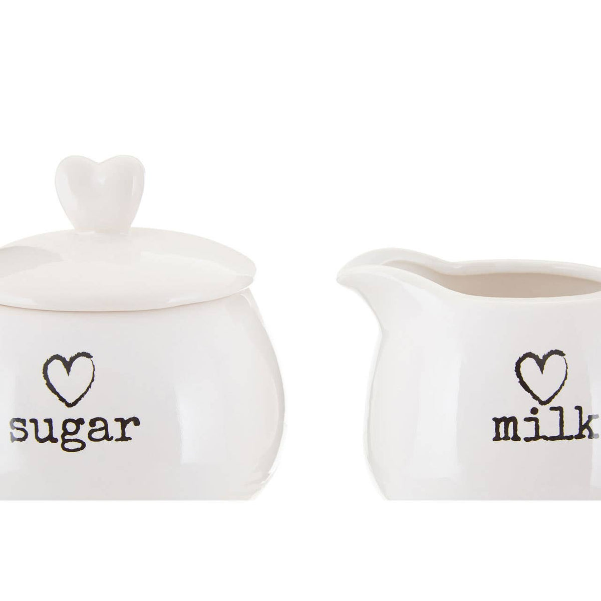 Charm White Ceramic Milk and Sugar Set